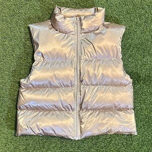 NWOT New Weissman Liquid Shine Iridescent Pearl Champagne Brown Puffer Vest